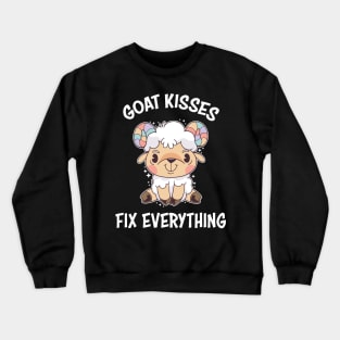 Spread Love and Laughter with Our Goat Kisses Fix Everything Crewneck Sweatshirt